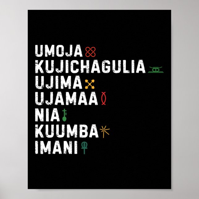 Poster Sete Princípios De Kwanzaa Happy Kwanzaa 8 (Frente)
