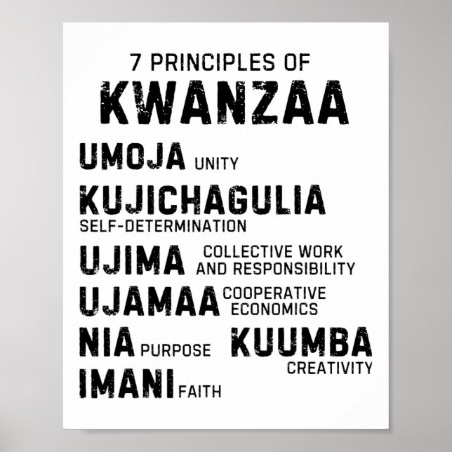 Poster Sete Princípios De Kwanzaa Happy Kwanzaa 9 (Frente)