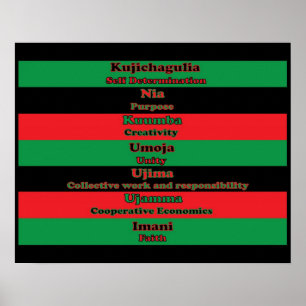 Poster Sete Princípios de Kwanzaa (Horizontal)