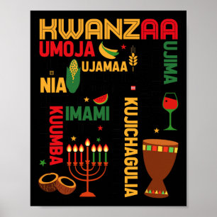 Poster Sete Princípios De Kwanzaa Orgulhosos Afro-America