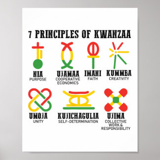 Poster Sete Princípios De Kwanzaa Orgulhosos Afro-America