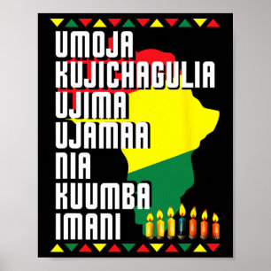 Poster Sete Princípios para Homens Africanos do Mapa de K