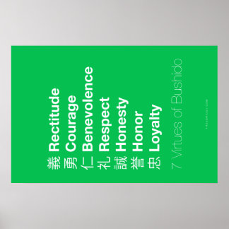 Pôster Sete Virtudes do Bushido