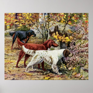 Pôster Setores de Amantes de Cachorros de Arte Vintage