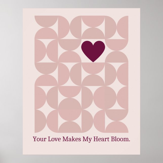 Poster Seu Amor Faz Meu Coração Florescer Meados do Sécul (Frente)