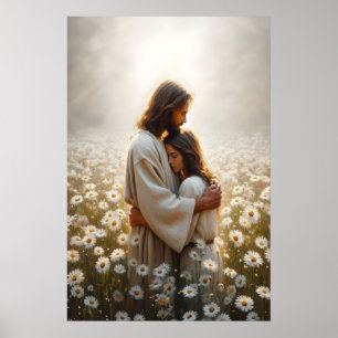 Poster Seu Amor Jesus Abraçando Mulher Abraço de Cura Jes