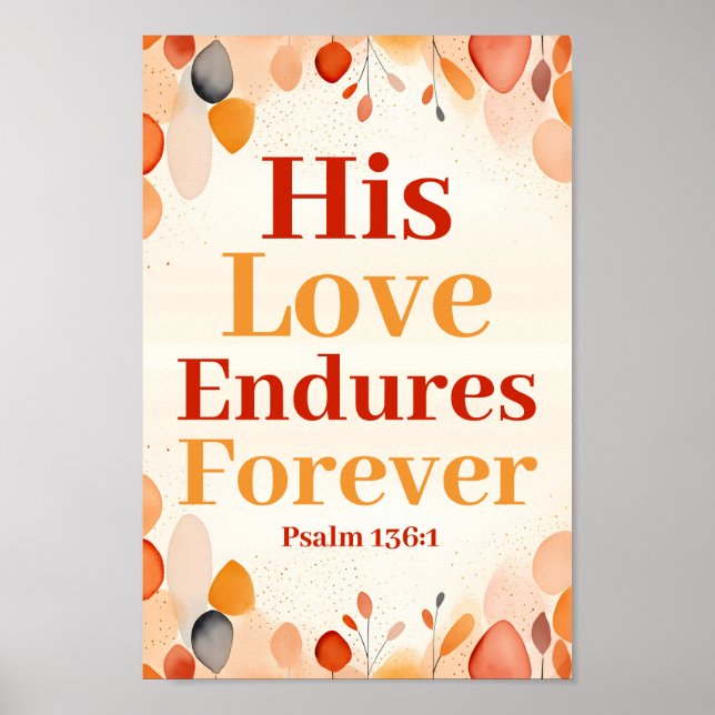 Poster Seu amor perdura para sempre Boho Christian Wall A (Frente)