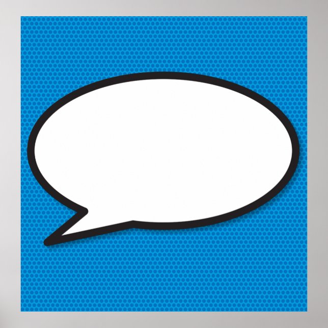 Poster Seu Balão de Fala Divertido Retrô de Quadrinhos (Frente)