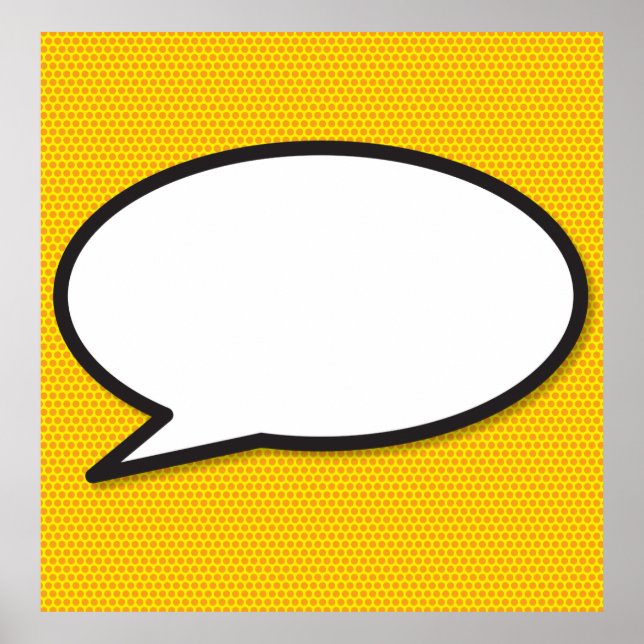 Pôster Seu Balão de Fala Divertido Retrô Quadrinhos (Frente)