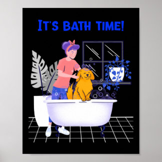 Poster Seu Bath Time Anime Merch Dog Edition Cão Lover Ho