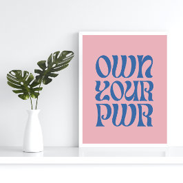 Poster Seu Cartaz de Citação Feminista Retro - Rosa