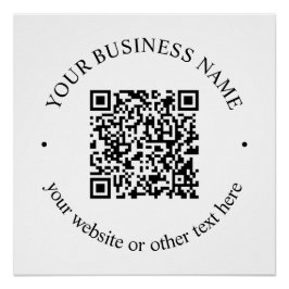 Pôster Seu código QR carregado e texto circular editável