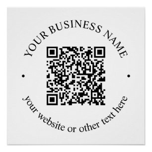 Pôster Seu código QR carregado mais texto circular editáv