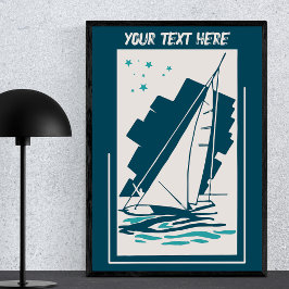 Poster Seu destino da embarcação de navegação Vintage par