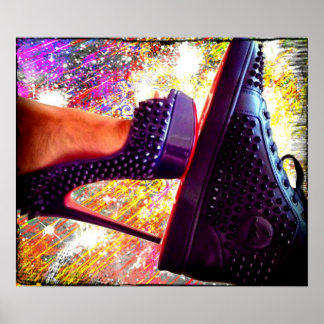 Poster Seu e seus saltos vermelhos e tênis