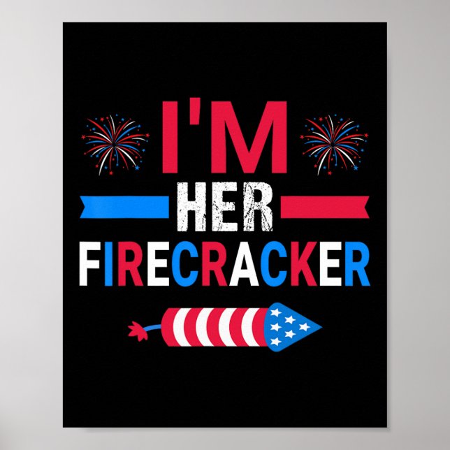 Poster Seu Firecracker 4 de julho Correspondendo Casal Pa (Frente)