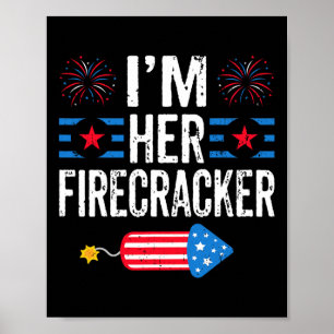 Poster Seu Firecracker 4 De Julho Fogos Correspondendo Co