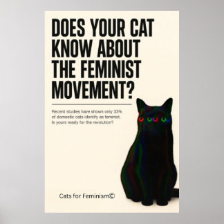 Poster Seu Gato Está Preparado para o Movimento Feminista