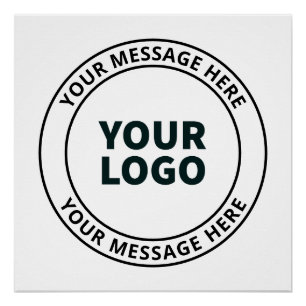 Pôster Seu logotipo carregado + texto circular editável