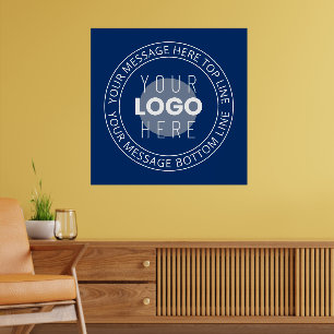 Poster Seu logotipo e texto circular personalizável Azu