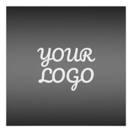 Pôster Seu logotipo & Moderno Ombre Simples | Cinza Escur