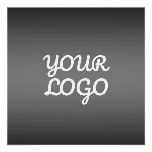 Pôster Seu logotipo & Moderno Ombre Simples | Cinza Escur (Frente)