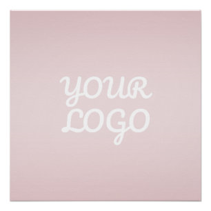 Pôster Seu Logotipo & Ombre Rosa Blush Moderno e Elegante