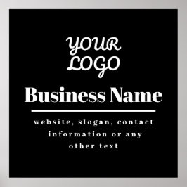Poster Seu logotipo preto e branco retrormoderno