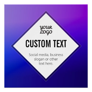 Pôster Seu Logotipo & Texto Personalizável Roxo Ombre