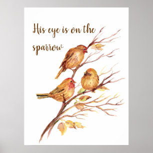 Poster Seu olho está no pardal, citações do pássaro d