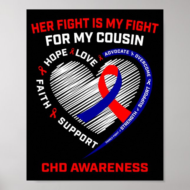 Poster Seu Primo de Luta Conscientização Chd Doença Cardí (Frente)