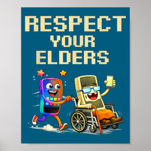 Poster Seu Respeito Anciãos Jogos Retrô Gamer