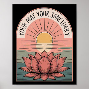 Poster Seu Tapis Seu Santuário - Prática de Yoga Flor de 