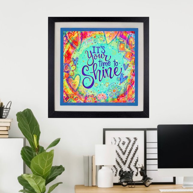 Poster Seu tempo para brilhar Bonito corações de Aqua ins (Criador carregado)