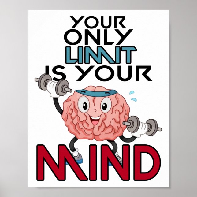 Poster Seu Único Limite É Seu Adesivo De Mente  (Frente)
