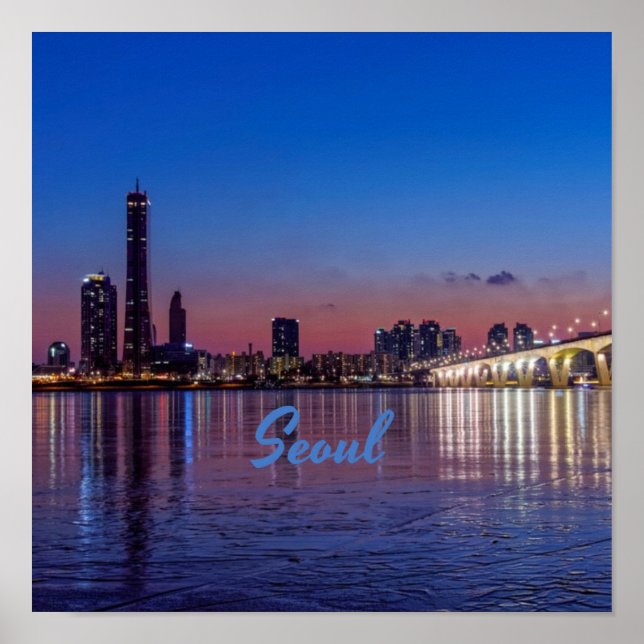 Poster Seul Capital da Coreia do Sul - Skyline (Frente)