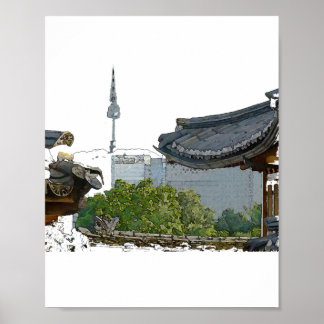 Poster Seul na Coreia e cultura