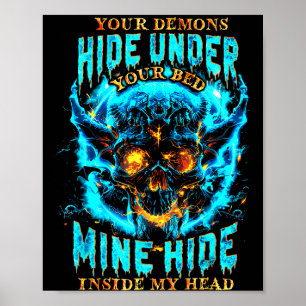 Poster Seus Demônios Se Escondem Debaixo Da Minha Cama De