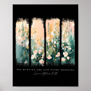 Poster Seus Méritos São Novos Todas as Manhãs Cristão Jes