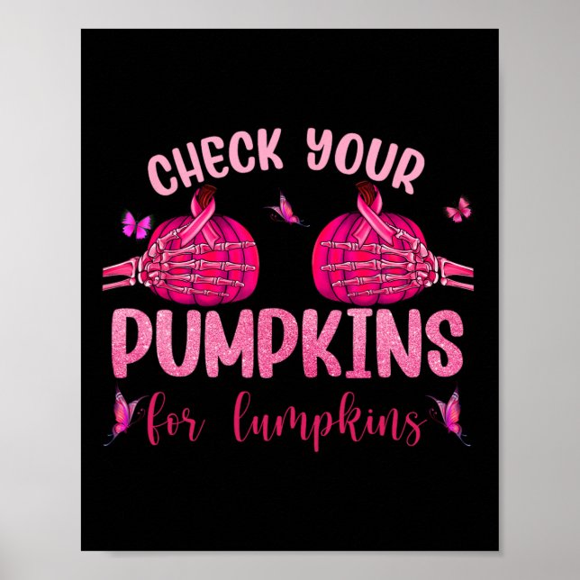 Poster Seus Pumpkins Para O Halloween De Mão De Esqueleto (Frente)