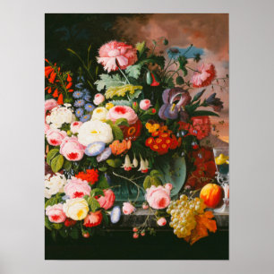 Poster Severin Roesen - ainda vida das flores e da fruta