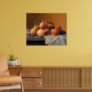 Poster Severin Roesen - Pêssegos, Uvas, Maçãs