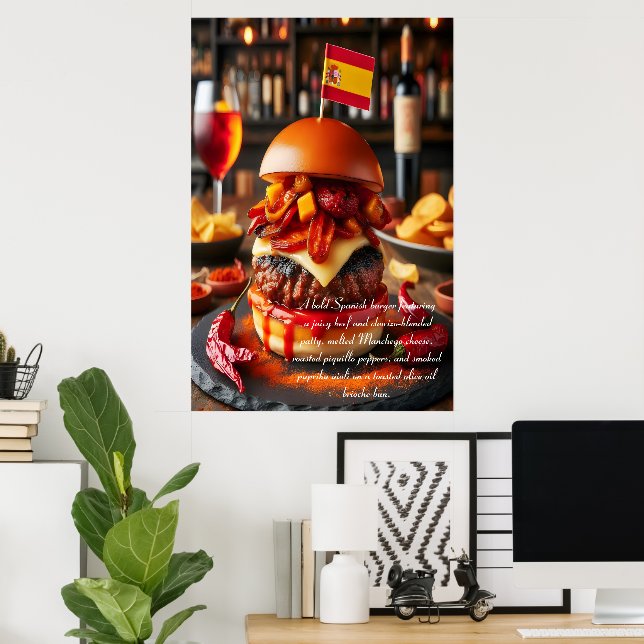 Poster Sevilha Sizzle: Sensação de Chorizo 24x36 (Escritório em casa)
