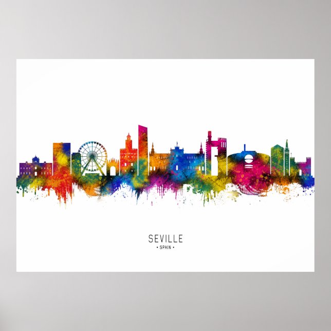Poster Seville Espanha Skyline (Frente)