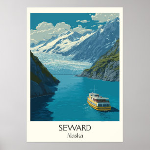 Poster Seward Baía da Ressurreição Glaciar Alasca