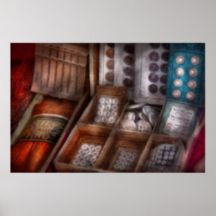 Poster Sewing - botões frescos para a venda