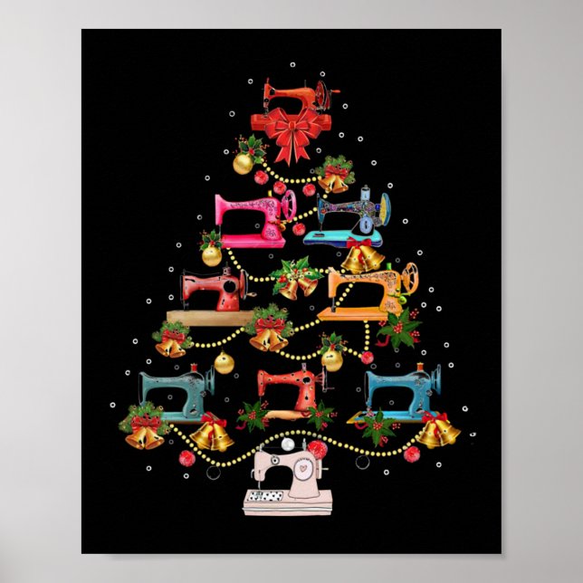 Poster Sewing Machine Christmas Tree (Frente)