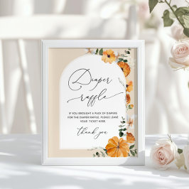 Poster Sexo neutro em queda floral Fralda em arco