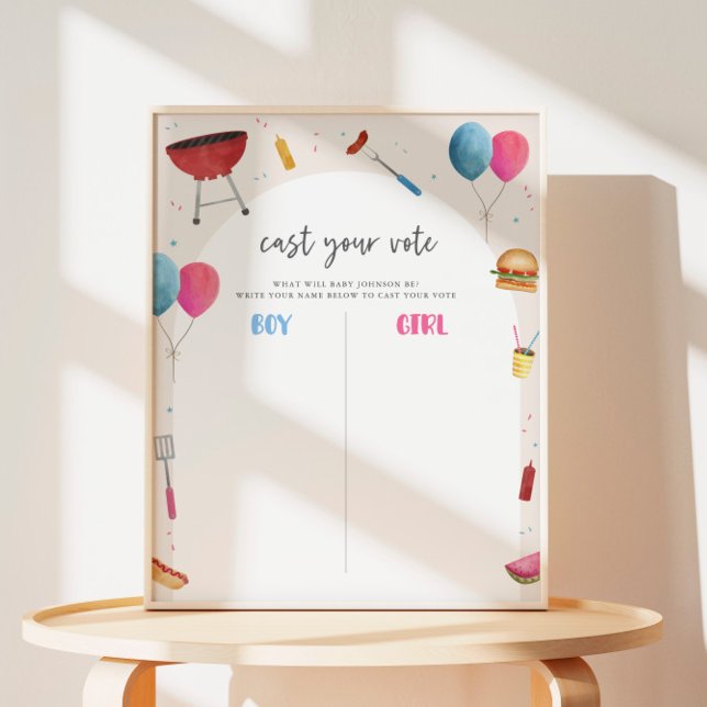 Poster Sexo Reveal BabyQ Voting Conselho (Gender Reveal Voting Board)
