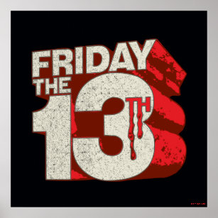 Poster Sexta-feira, 13   Logotipo 3D empilhado com sangra